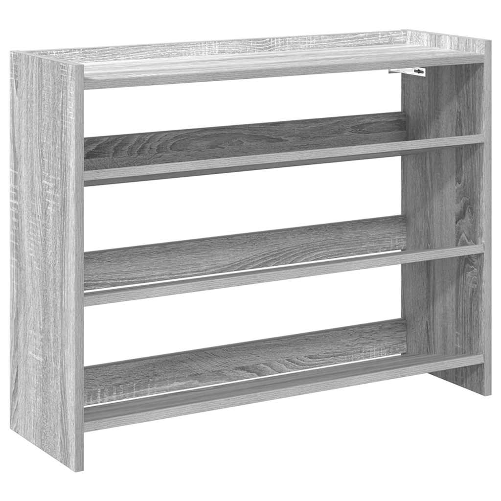 Schoenenrek 80x25x62 cm bewerkt hout grijs sonoma eikenkleur is nu te koop bij PeponiXL, paradijselijk wonen!