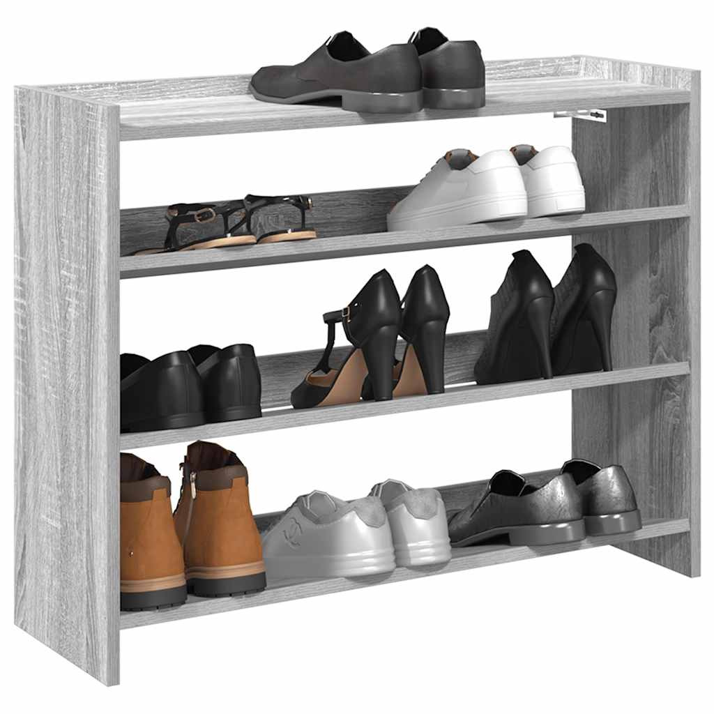 Schoenenrek 80x25x62 cm bewerkt hout grijs sonoma eikenkleur is nu te koop bij PeponiXL, paradijselijk wonen!