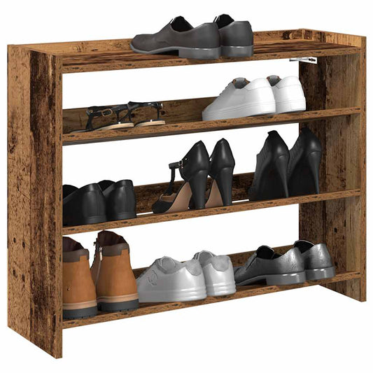 Schoenenrek 80x25x62 cm bewerkt hout oud houtkleurig is nu te koop bij PeponiXL, paradijselijk wonen!