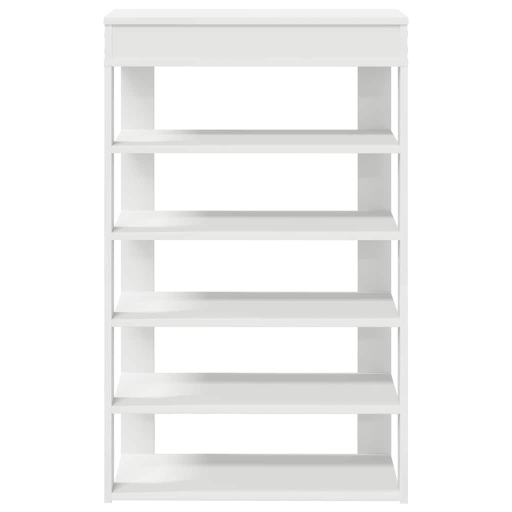 Schoenenrek 60x30x98 cm bewerkt hout wit is nu te koop bij PeponiXL, paradijselijk wonen!