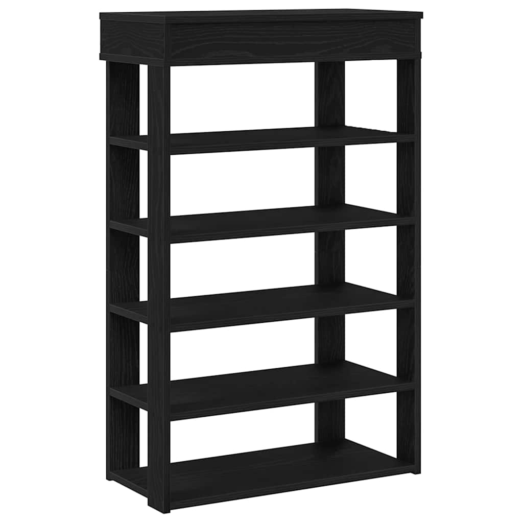 Schoenenrek 60x30x98 cm bewerkt hout zwart is nu te koop bij PeponiXL, paradijselijk wonen!