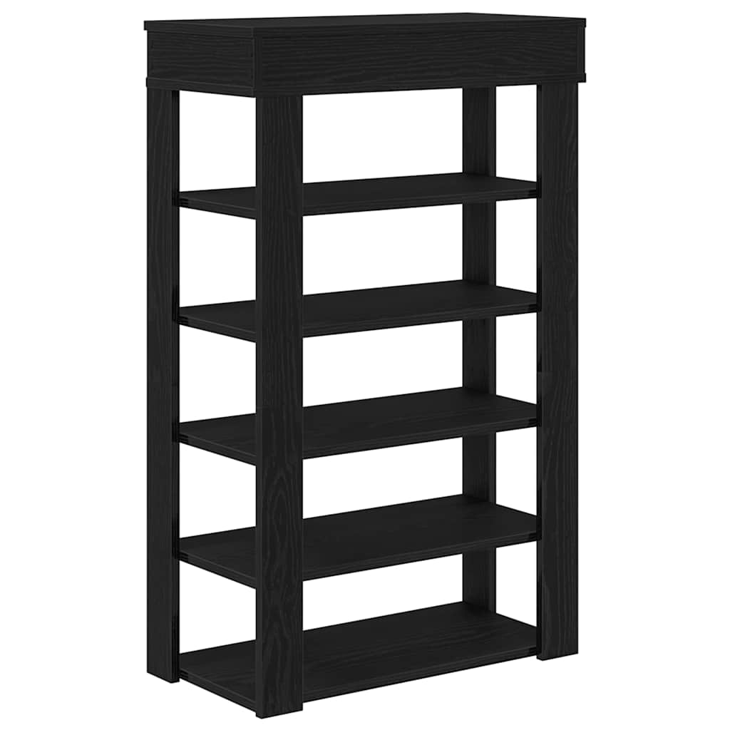Schoenenrek 60x30x98 cm bewerkt hout zwart is nu te koop bij PeponiXL, paradijselijk wonen!