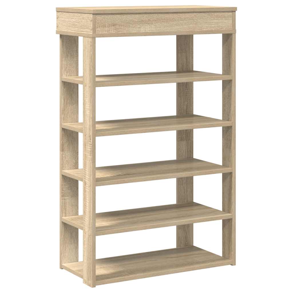 Schoenenrek 60x30x98 cm bewerkt hout sonoma eikenkleurig is nu te koop bij PeponiXL, paradijselijk wonen!