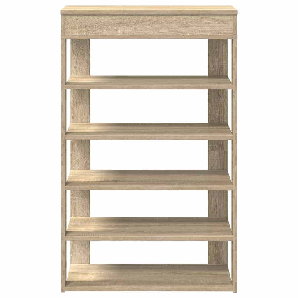 Schoenenrek 60x30x98 cm bewerkt hout sonoma eikenkleurig is nu te koop bij PeponiXL, paradijselijk wonen!