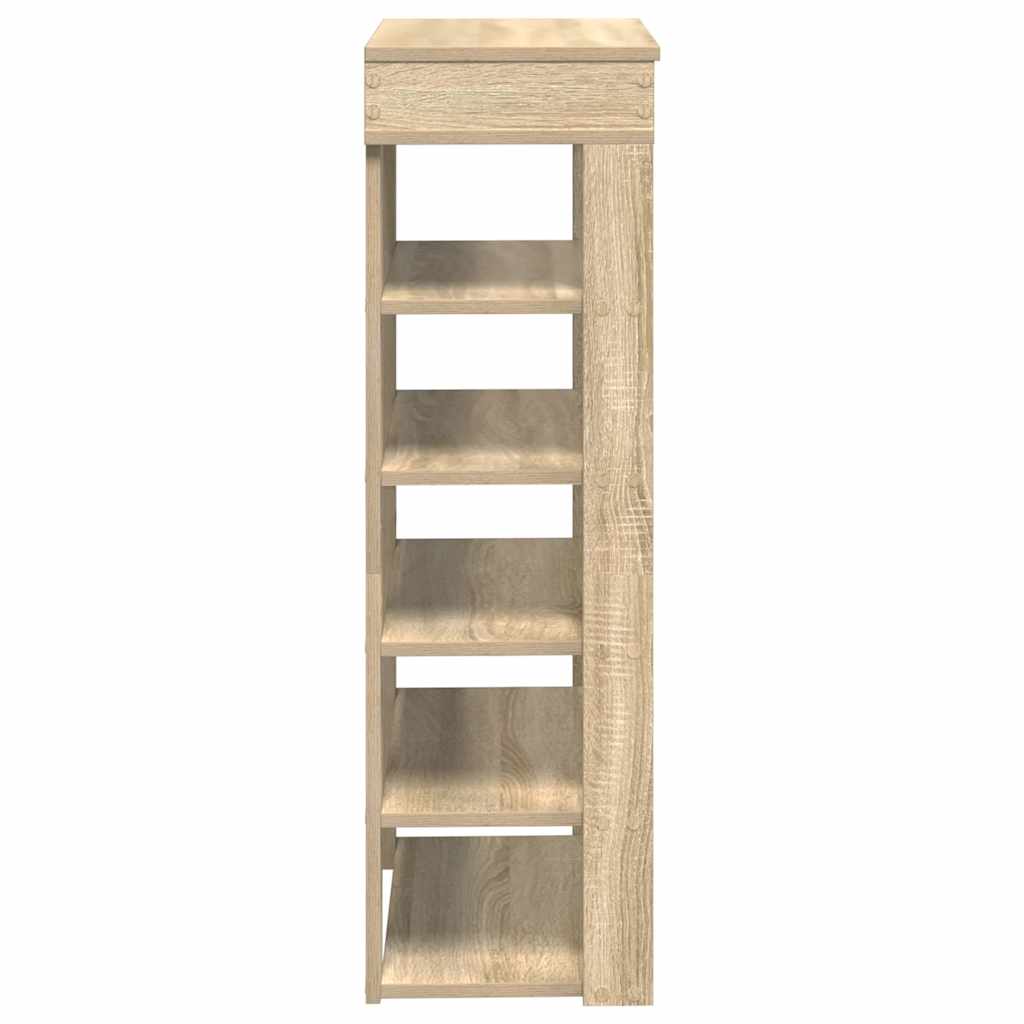 Schoenenrek 60x30x98 cm bewerkt hout sonoma eikenkleurig is nu te koop bij PeponiXL, paradijselijk wonen!