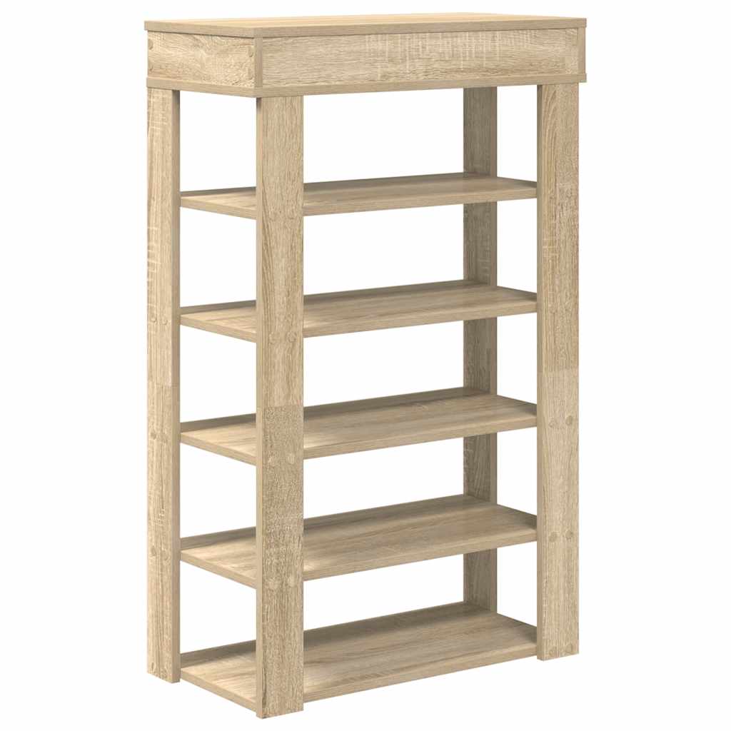 Schoenenrek 60x30x98 cm bewerkt hout sonoma eikenkleurig is nu te koop bij PeponiXL, paradijselijk wonen!