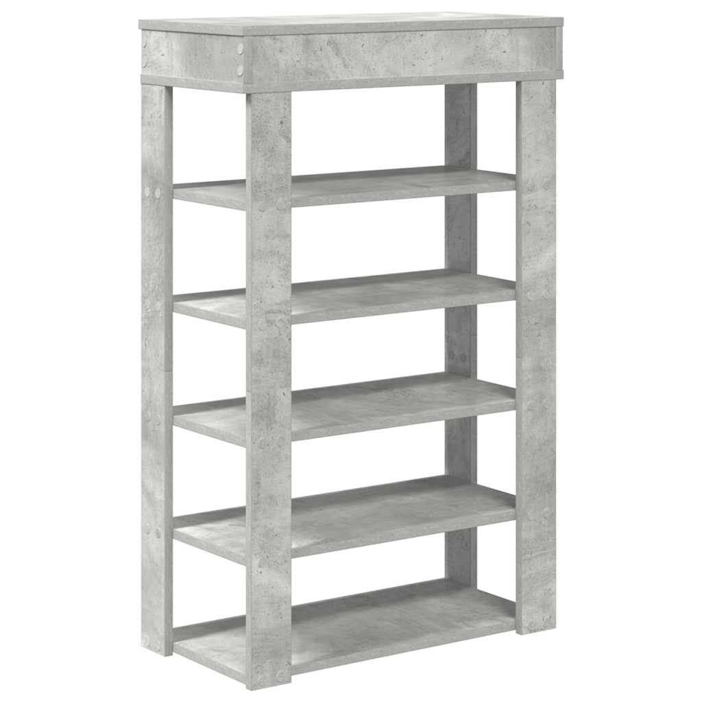 Schoenenrek 60x30x98 cm bewerkt hout betongrijs is nu te koop bij PeponiXL, paradijselijk wonen!
