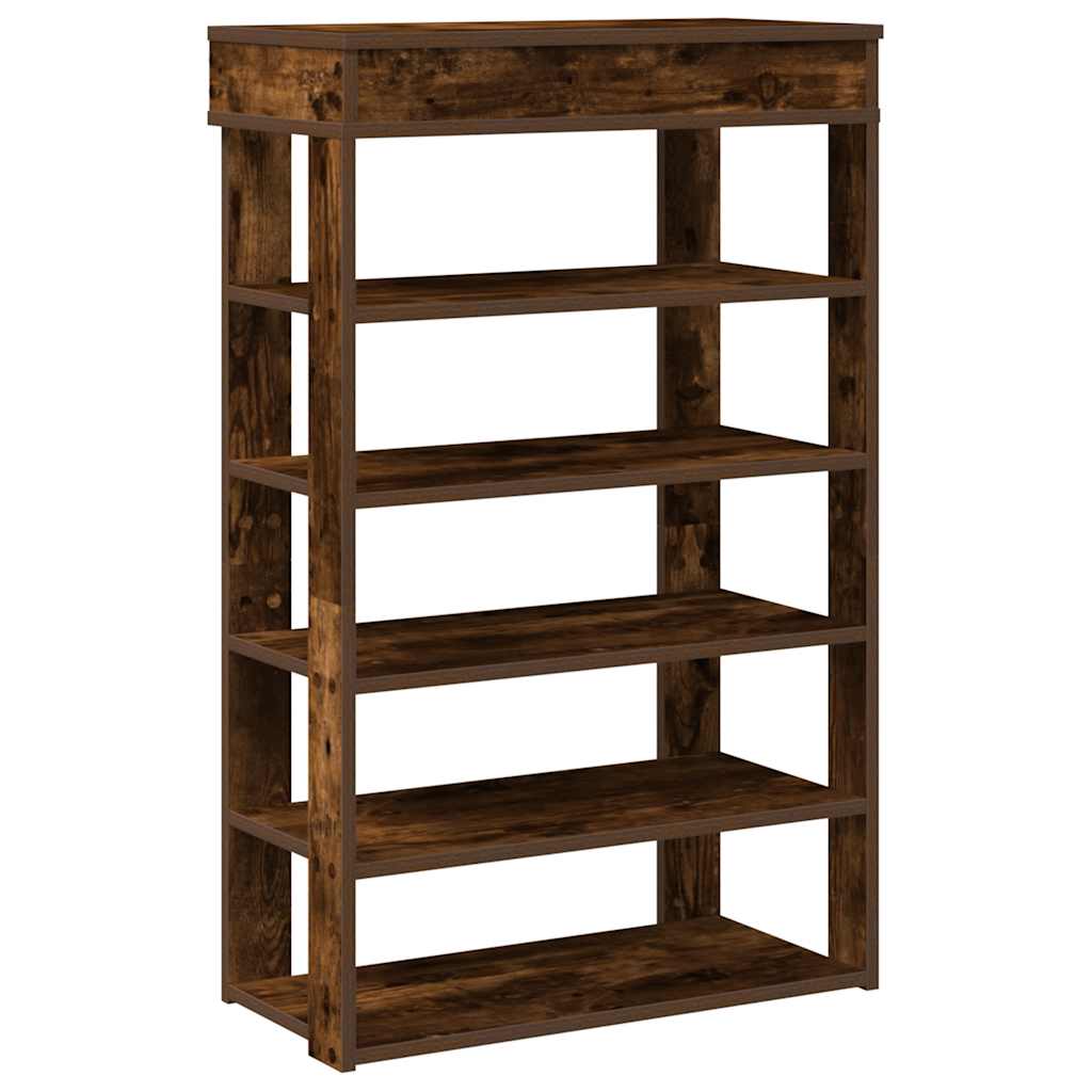 Schoenenrek 60x30x98 cm bewerkt hout gerookt eikenkleurig is nu te koop bij PeponiXL, paradijselijk wonen!