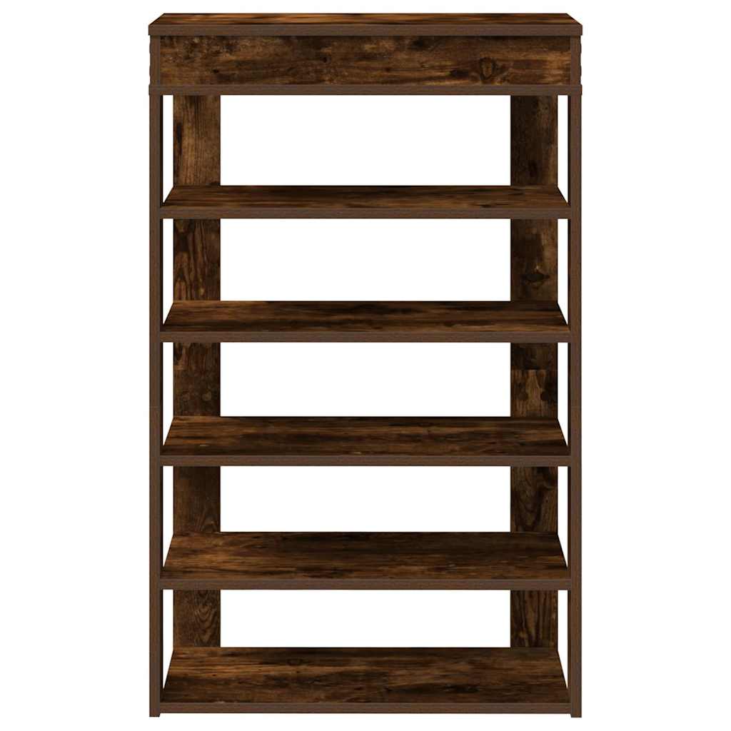 Schoenenrek 60x30x98 cm bewerkt hout gerookt eikenkleurig is nu te koop bij PeponiXL, paradijselijk wonen!