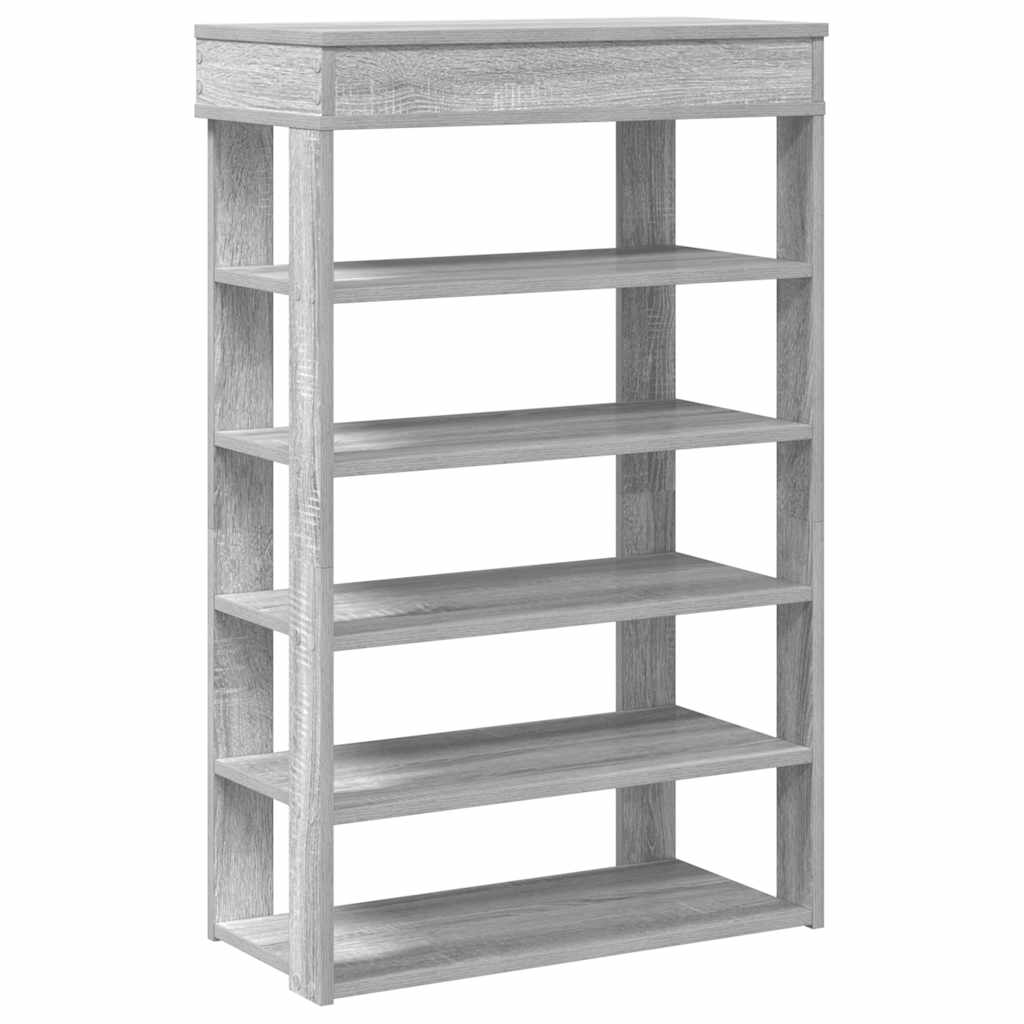 Schoenenrek 60x30x98 cm bewerkt hout grijs sonoma is nu te koop bij PeponiXL, paradijselijk wonen!