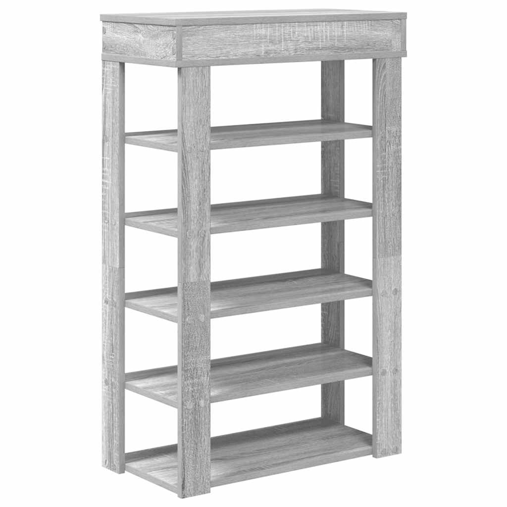 Schoenenrek 60x30x98 cm bewerkt hout grijs sonoma is nu te koop bij PeponiXL, paradijselijk wonen!