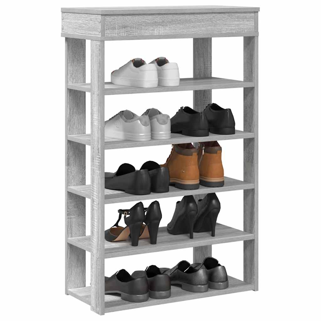 Schoenenrek 60x30x98 cm bewerkt hout grijs sonoma is nu te koop bij PeponiXL, paradijselijk wonen!