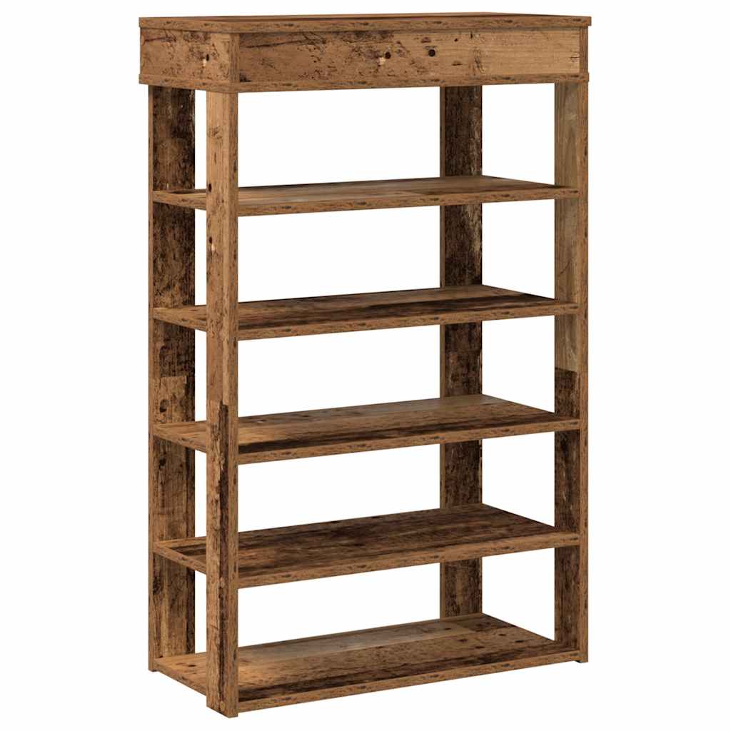 Schoenenrek 60x30x98 cm bewerkt hout oud houtkleurig is nu te koop bij PeponiXL, paradijselijk wonen!