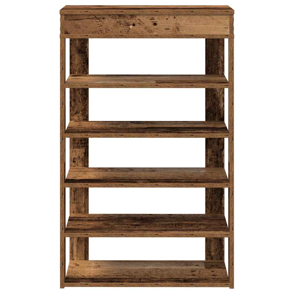 Schoenenrek 60x30x98 cm bewerkt hout oud houtkleurig is nu te koop bij PeponiXL, paradijselijk wonen!