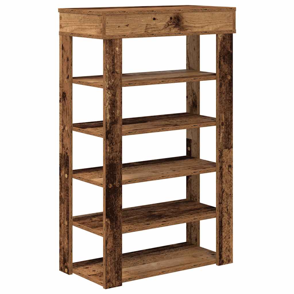 Schoenenrek 60x30x98 cm bewerkt hout oud houtkleurig is nu te koop bij PeponiXL, paradijselijk wonen!