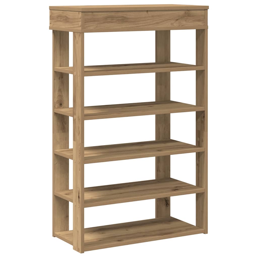 Schoenenrek 60x30x98 cm bewerkt hout artisanaal eikenkleur is nu te koop bij PeponiXL, paradijselijk wonen!