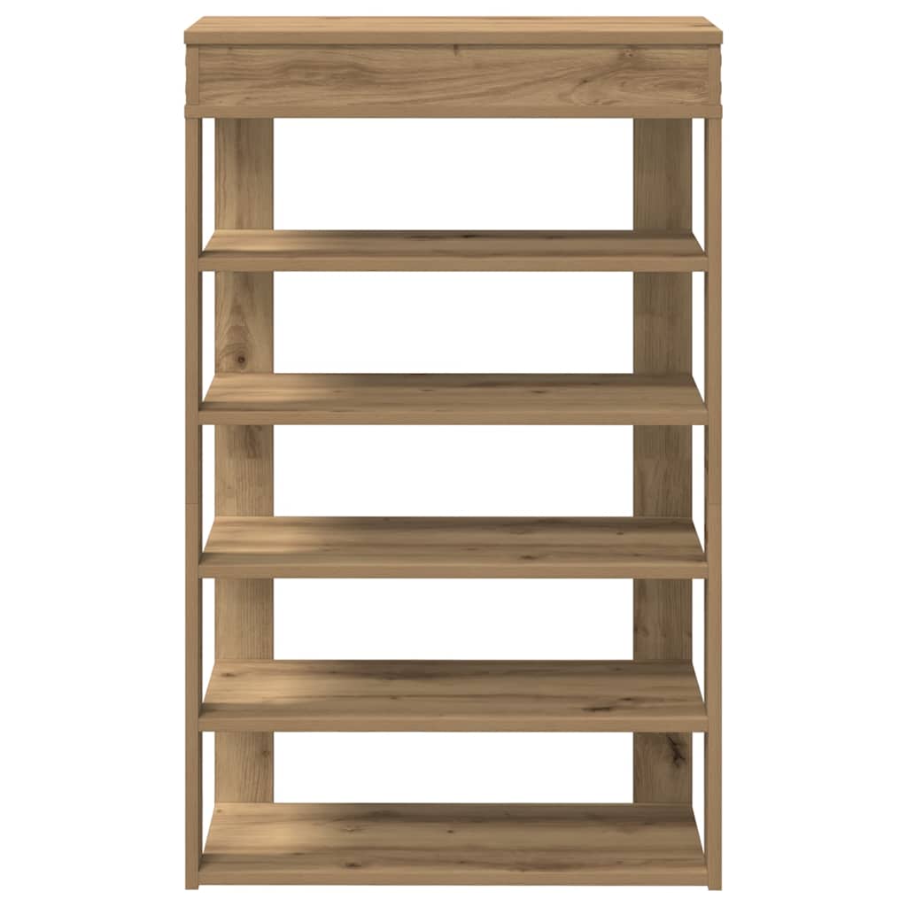 Schoenenrek 60x30x98 cm bewerkt hout artisanaal eikenkleur is nu te koop bij PeponiXL, paradijselijk wonen!
