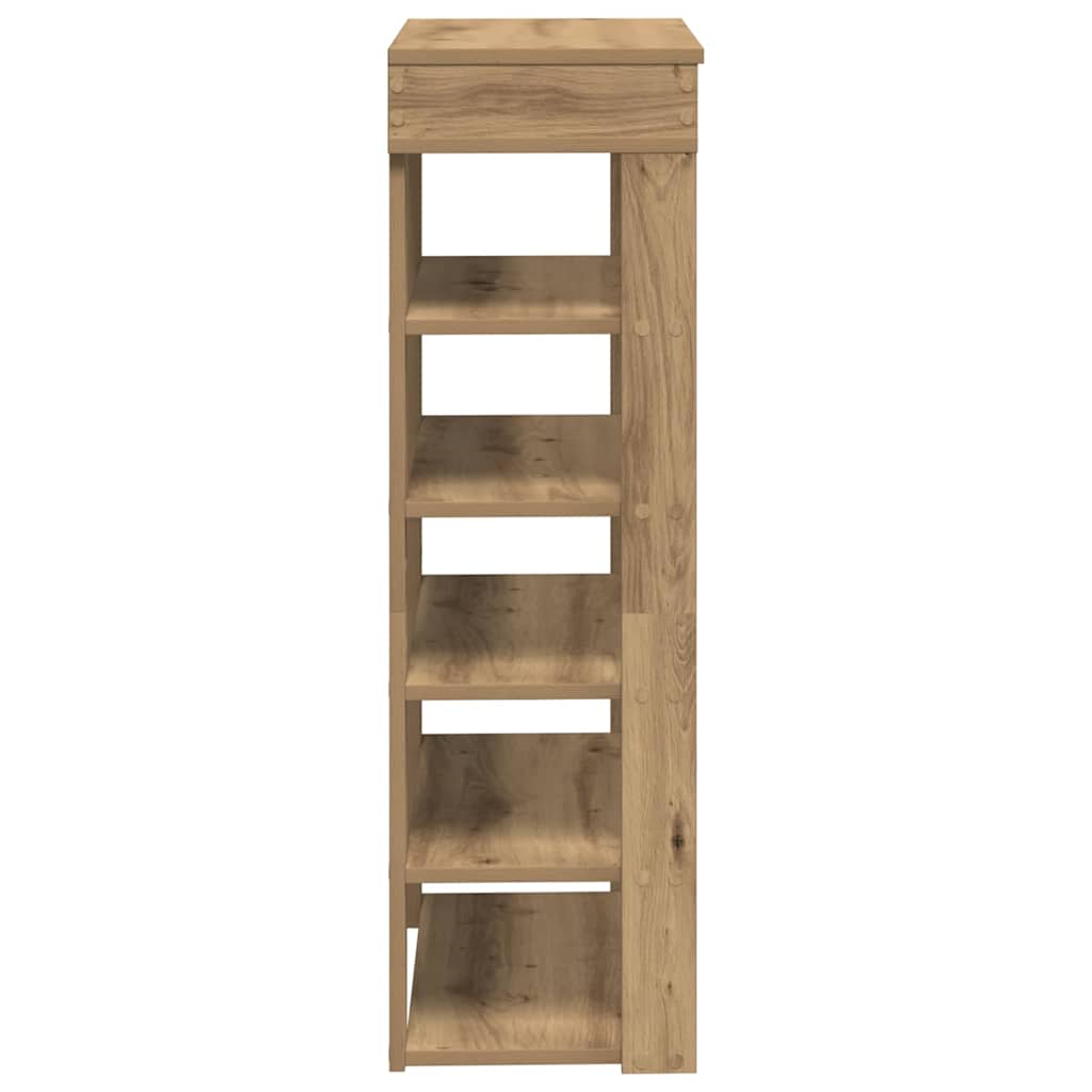 Schoenenrek 60x30x98 cm bewerkt hout artisanaal eikenkleur is nu te koop bij PeponiXL, paradijselijk wonen!
