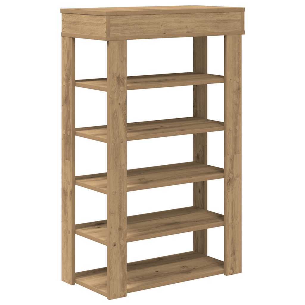 Schoenenrek 60x30x98 cm bewerkt hout artisanaal eikenkleur is nu te koop bij PeponiXL, paradijselijk wonen!