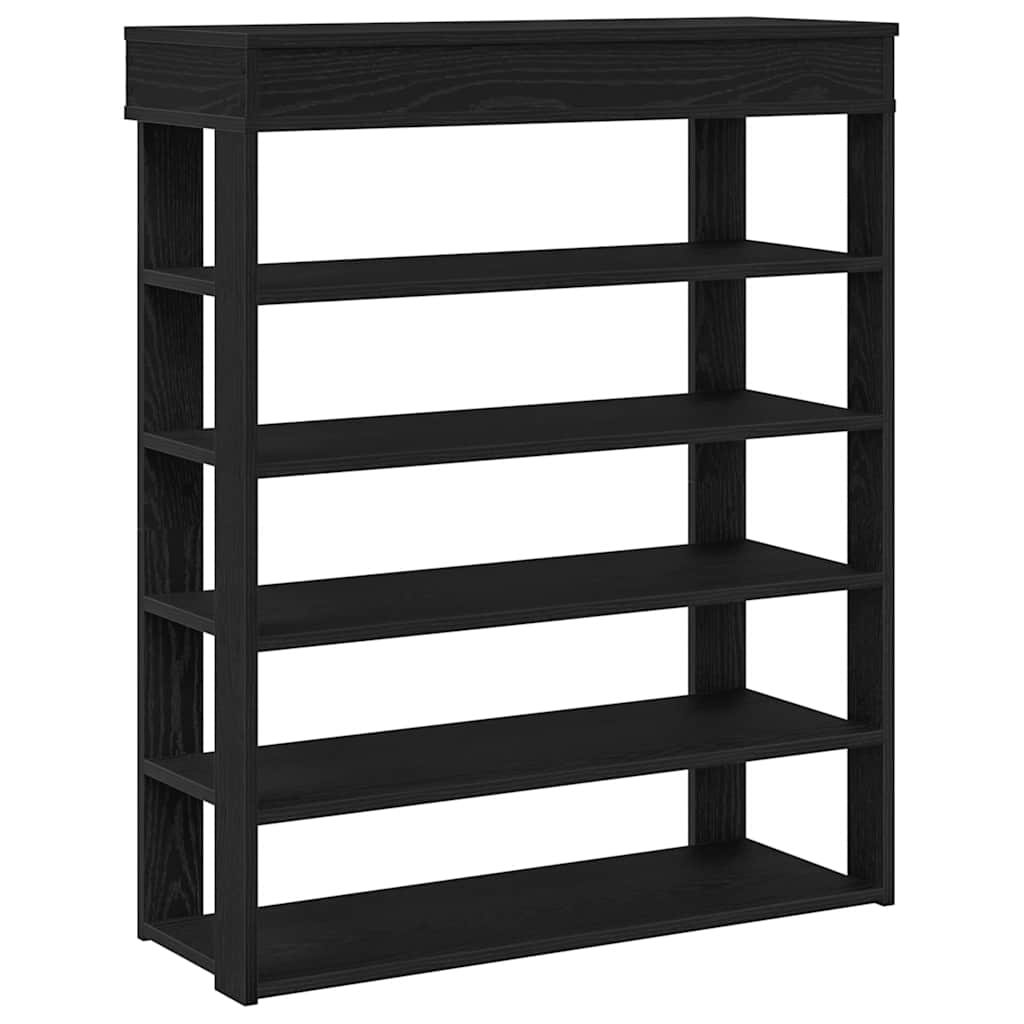 Schoenenrek 80x30x98 cm bewerkt hout zwart is nu te koop bij PeponiXL, paradijselijk wonen!