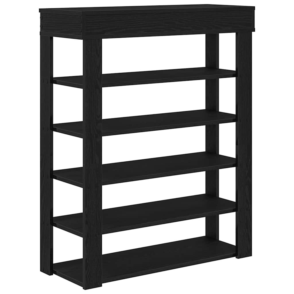 Schoenenrek 80x30x98 cm bewerkt hout zwart is nu te koop bij PeponiXL, paradijselijk wonen!
