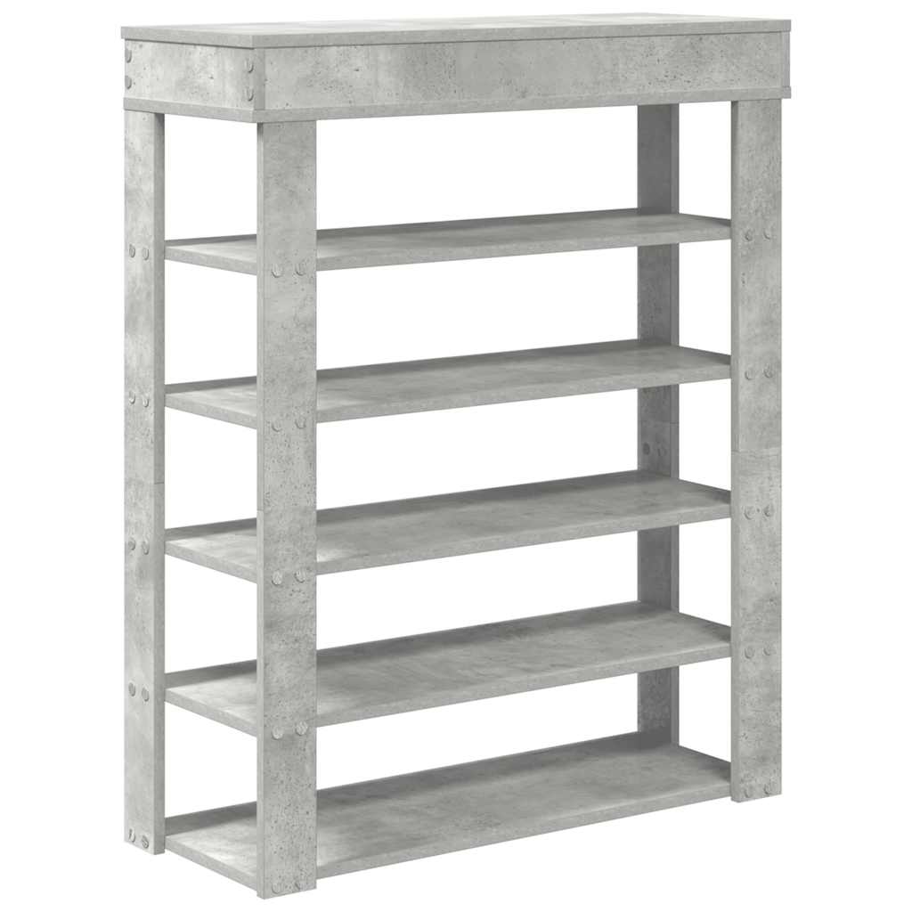 Schoenenrek 80x30x98 cm bewerkt hout betongrijs is nu te koop bij PeponiXL, paradijselijk wonen!