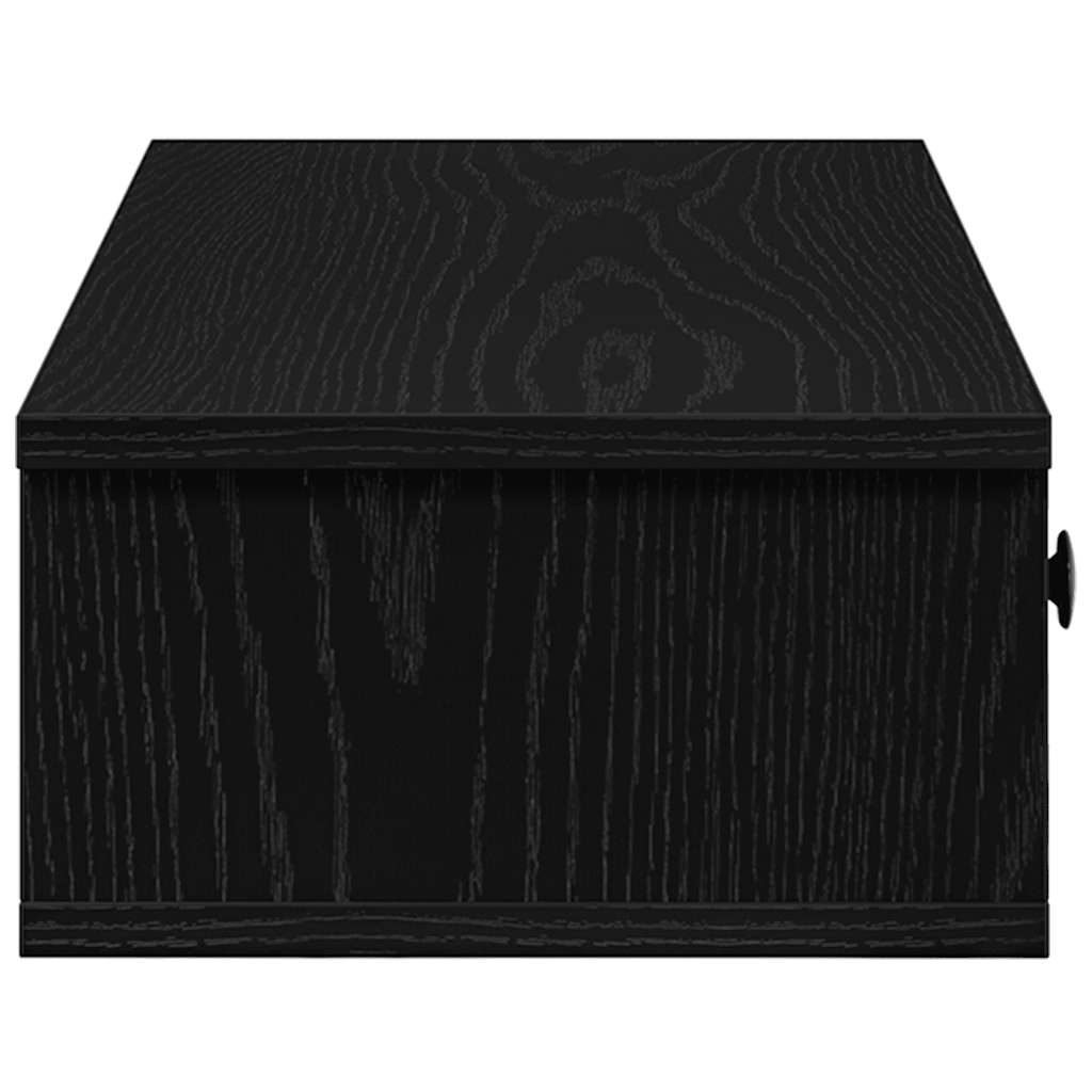 Wandschap met lades 60x28x15 cm bewerkt hout zwart is nu te koop bij PeponiXL, paradijselijk wonen!