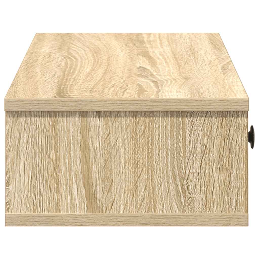 Wandschap met lades 60x28x15 cm bewerkt hout sonoma eikenkleur is nu te koop bij PeponiXL, paradijselijk wonen!