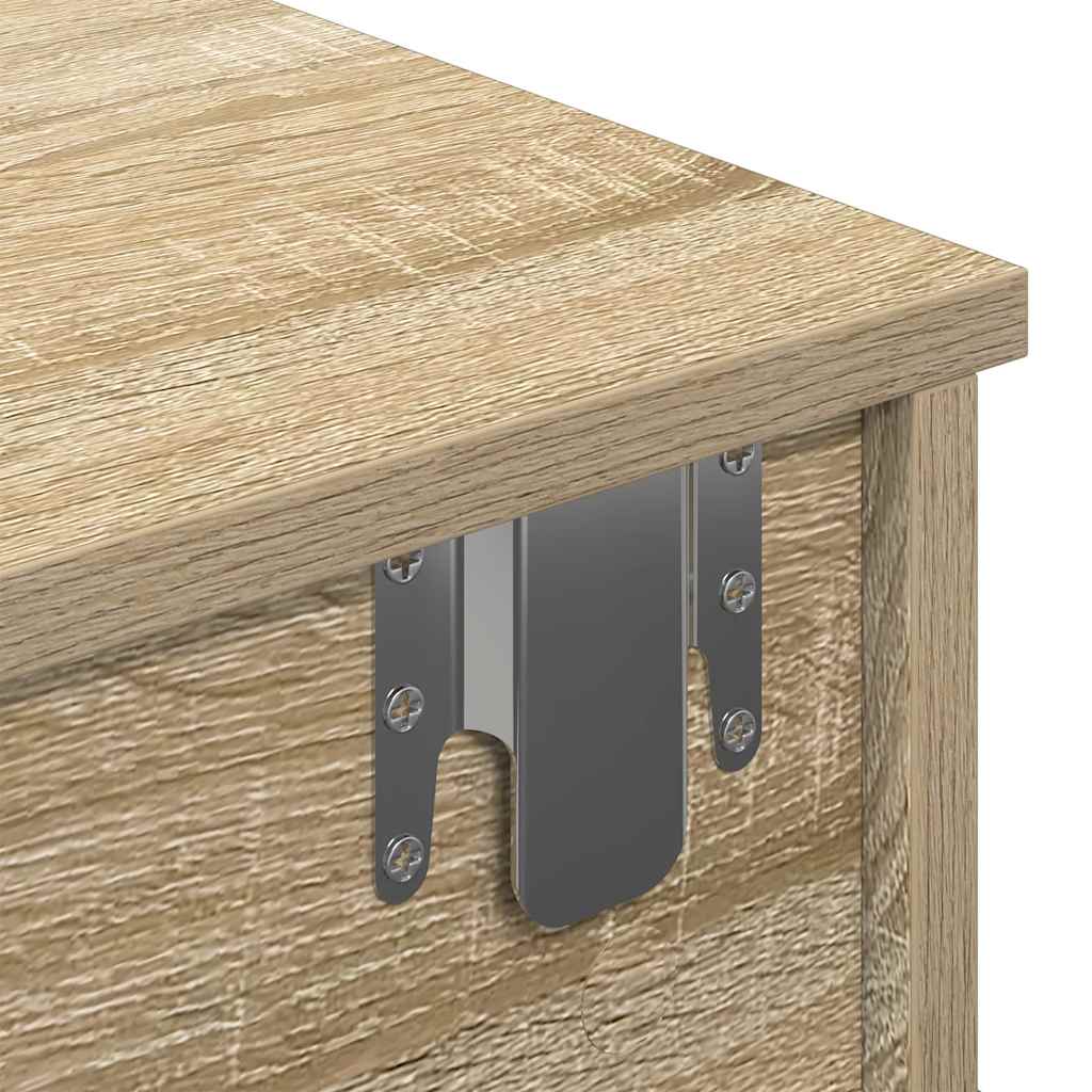 Wandschap met lades 60x28x15 cm bewerkt hout sonoma eikenkleur is nu te koop bij PeponiXL, paradijselijk wonen!