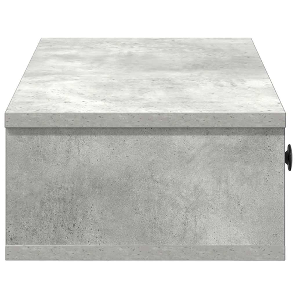 Wandschap met lades 60x28x15 cm bewerkt hout betongrijs is nu te koop bij PeponiXL, paradijselijk wonen!