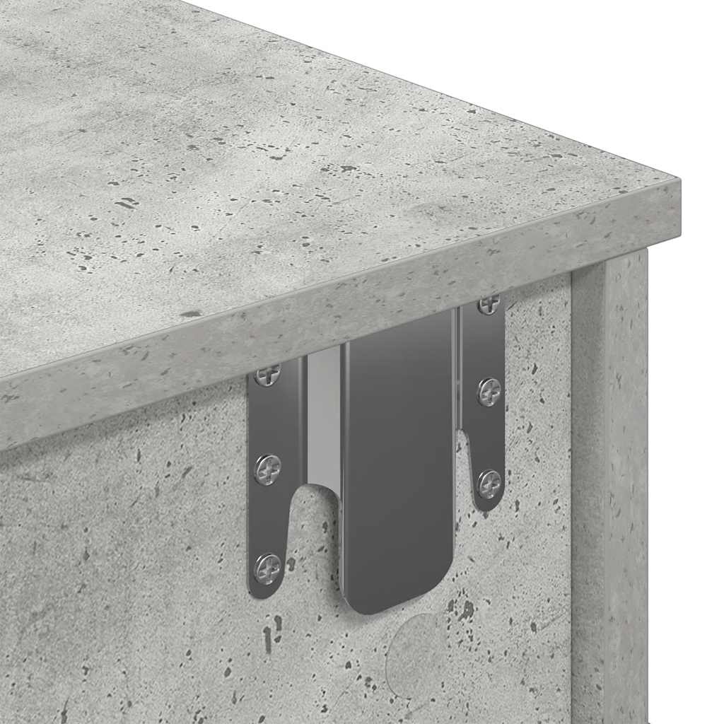 Wandschap met lades 60x28x15 cm bewerkt hout betongrijs is nu te koop bij PeponiXL, paradijselijk wonen!