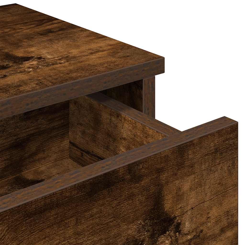 Wandschap met lades 60x28x15 cm bewerkt hout gerookt eikenkleur is nu te koop bij PeponiXL, paradijselijk wonen!