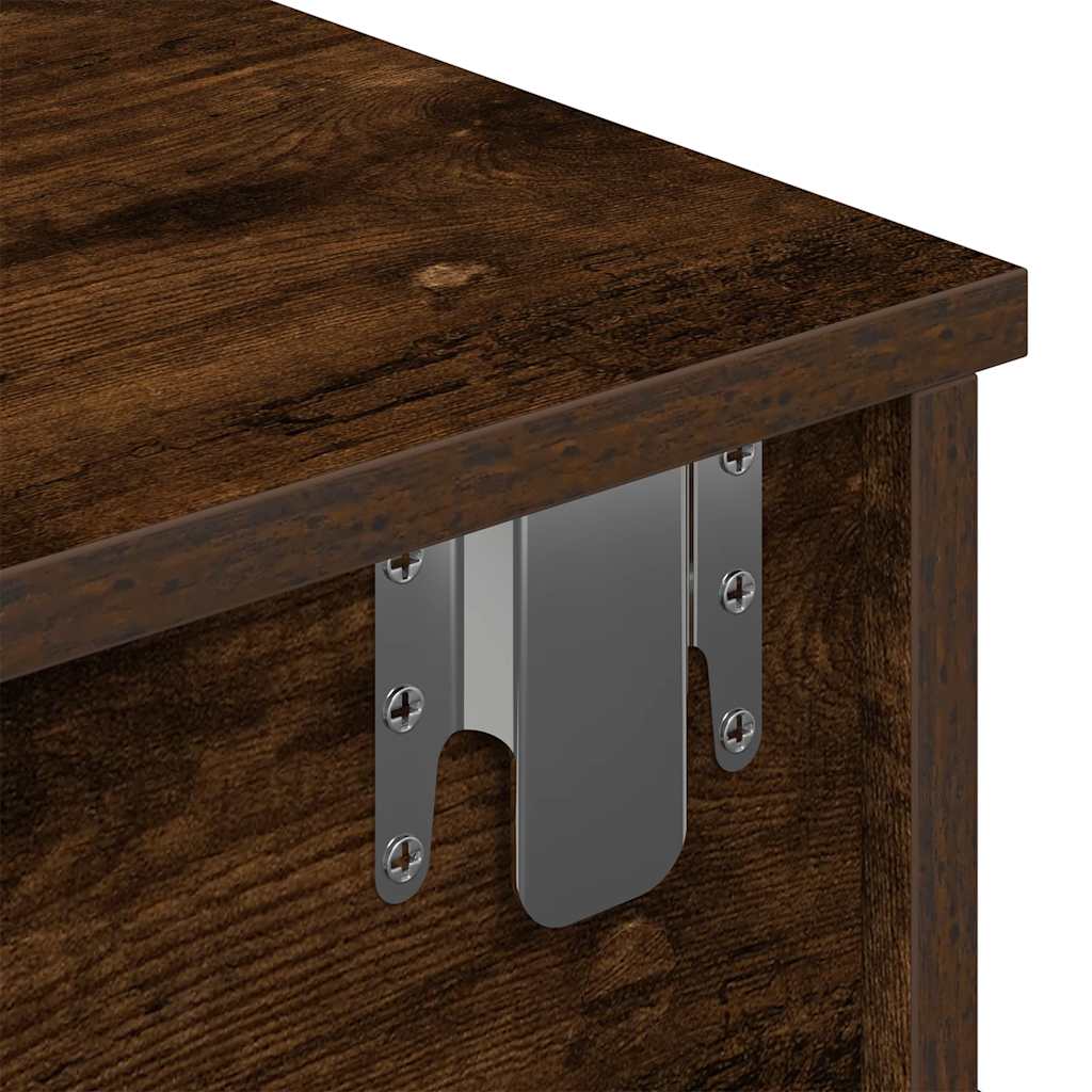 Wandschap met lades 60x28x15 cm bewerkt hout gerookt eikenkleur is nu te koop bij PeponiXL, paradijselijk wonen!