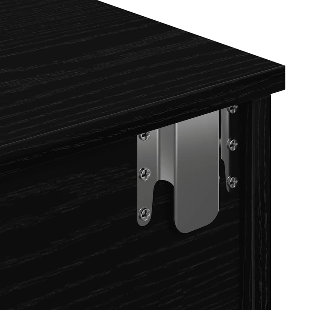 Wandschap met lades 80x31x17 cm bewerkt hout zwart is nu te koop bij PeponiXL, paradijselijk wonen!