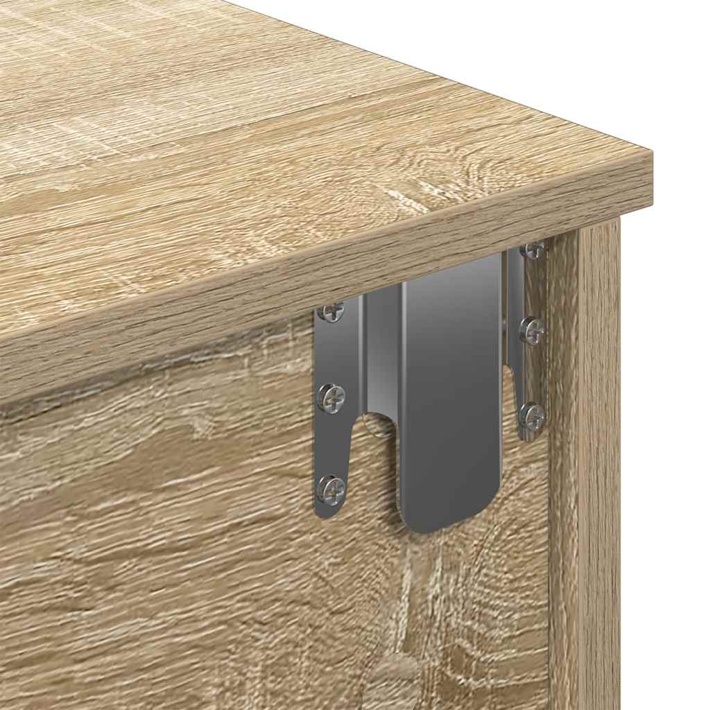 Wandschap met lades 80x34x17 cm bewerkt hout sonoma eikenkleur is nu te koop bij PeponiXL, paradijselijk wonen!