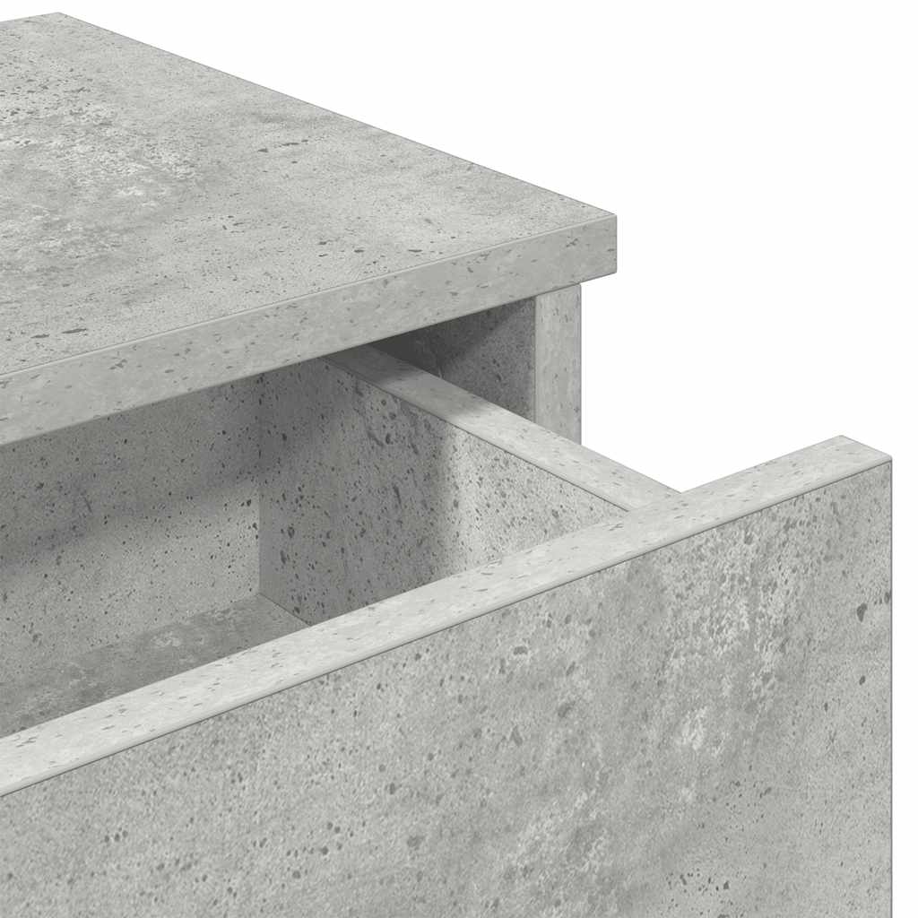 Wandschap met lades 80x31x17 cm bewerkt hout betongrijs is nu te koop bij PeponiXL, paradijselijk wonen!