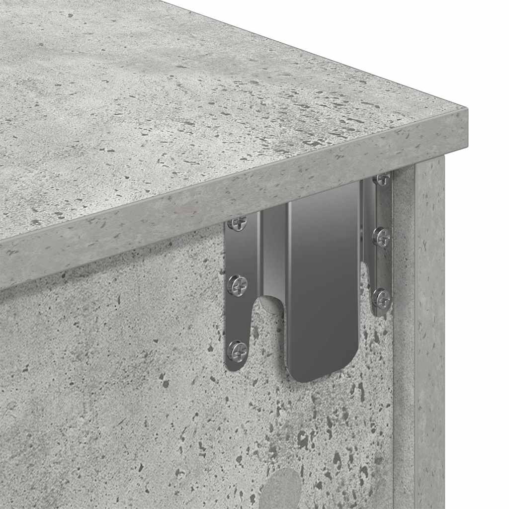 Wandschap met lades 80x31x17 cm bewerkt hout betongrijs is nu te koop bij PeponiXL, paradijselijk wonen!