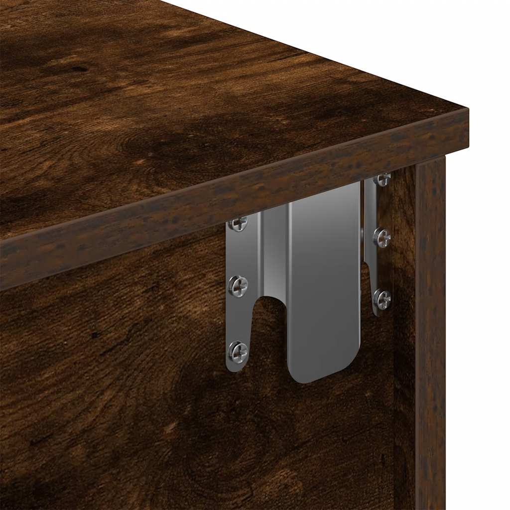 Wandschap met lades 80x31x17 cm bewerkt hout gerookt eikenkleur is nu te koop bij PeponiXL, paradijselijk wonen!