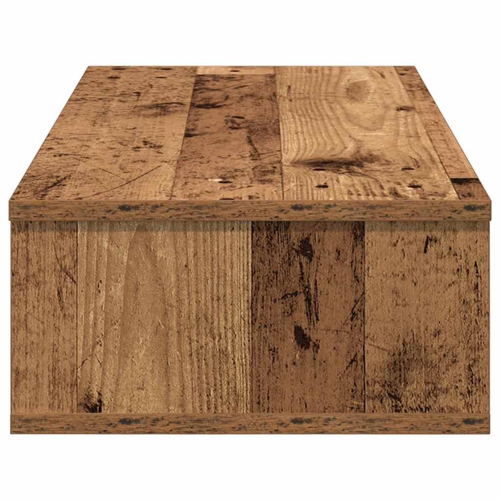 Wandschap met lades 80x31x17 cm bewerkt hout oud houtkleurig is nu te koop bij PeponiXL, paradijselijk wonen!