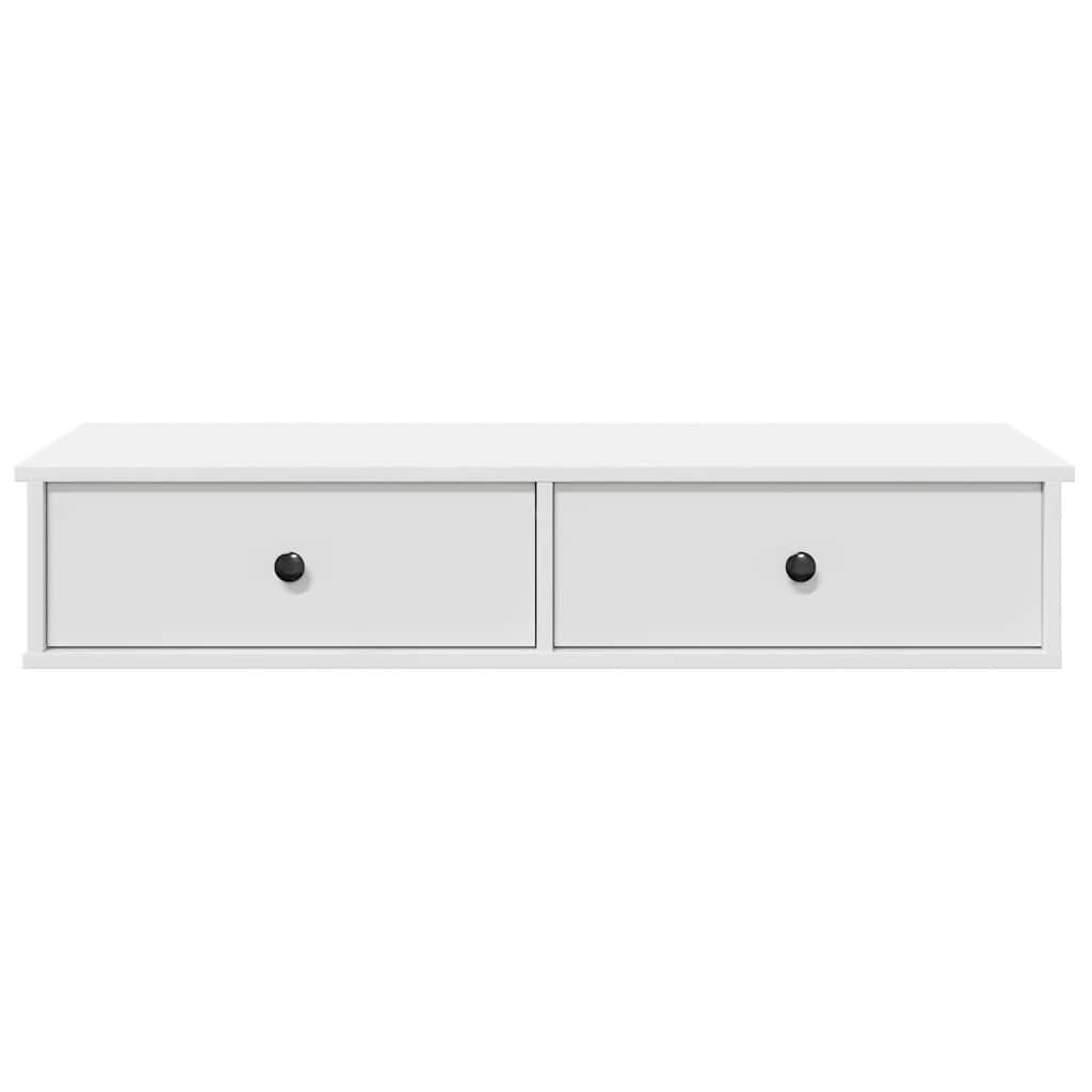 Wandschap met lades 100x37,5x19 cm bewerkt hout wit is nu te koop bij PeponiXL, paradijselijk wonen!