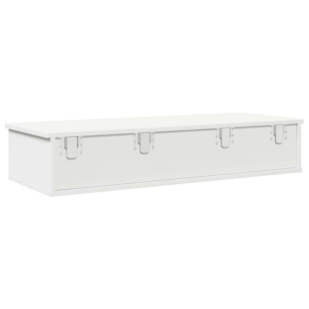 Wandschap met lades 100x37,5x19 cm bewerkt hout wit is nu te koop bij PeponiXL, paradijselijk wonen!