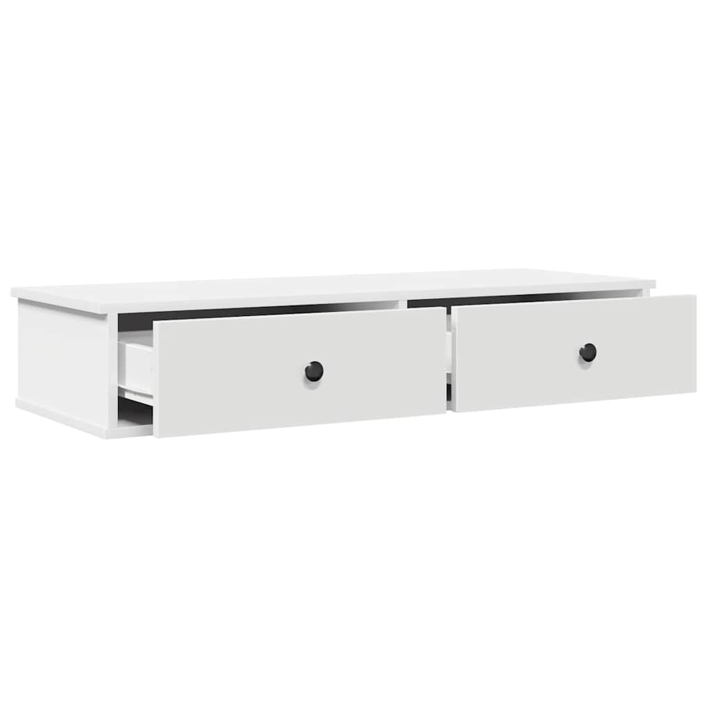 Wandschap met lades 100x37,5x19 cm bewerkt hout wit is nu te koop bij PeponiXL, paradijselijk wonen!