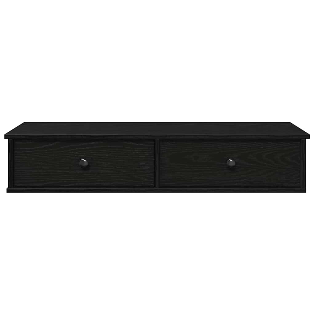 Wandschap met lades 100x37,5x19 cm bewerkt hout zwart is nu te koop bij PeponiXL, paradijselijk wonen!