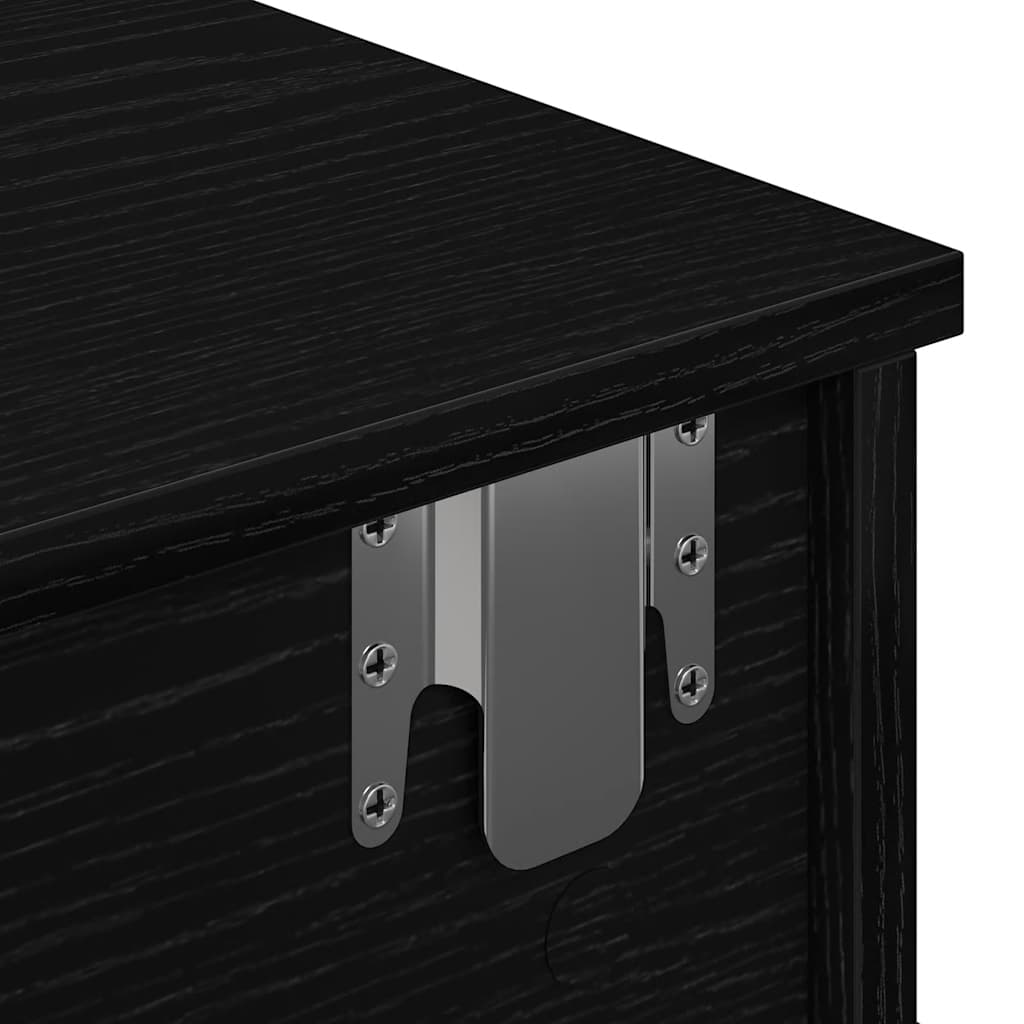 Wandschap met lades 100x37,5x19 cm bewerkt hout zwart is nu te koop bij PeponiXL, paradijselijk wonen!