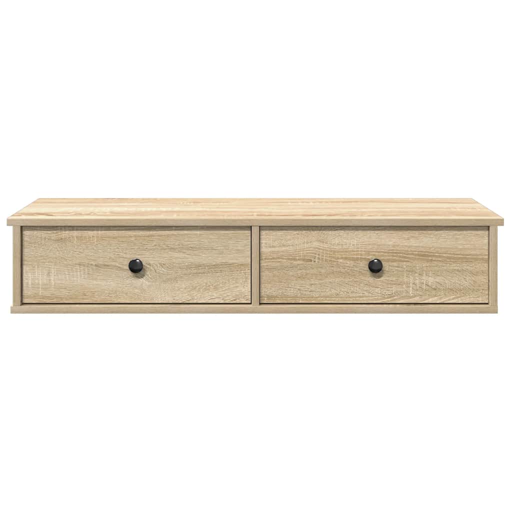 Wandschap met lades 100x37,5x19 cm bewerkt hout sonoma eiken is nu te koop bij PeponiXL, paradijselijk wonen!