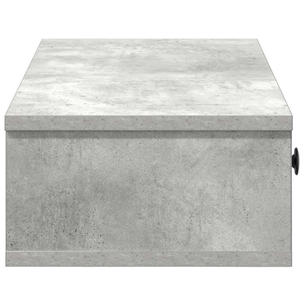 Wandschap met lades 100x37,5x19 cm bewerkt hout betongrijs is nu te koop bij PeponiXL, paradijselijk wonen!
