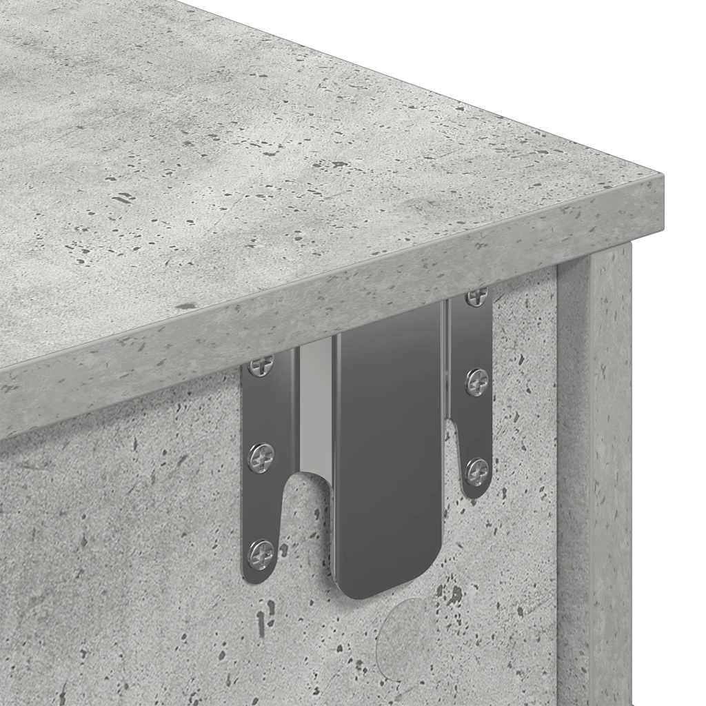 Wandschap met lades 100x37,5x19 cm bewerkt hout betongrijs is nu te koop bij PeponiXL, paradijselijk wonen!