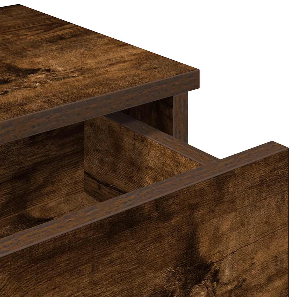 Wandschap met lades 100x37,5x19 cm bewerkt hout gerookt eiken is nu te koop bij PeponiXL, paradijselijk wonen!