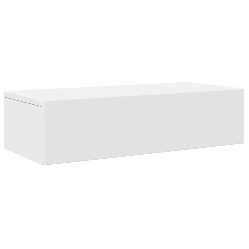 Wandschap met lades 60x26,5x15 cm bewerkt hout wit is nu te koop bij PeponiXL, paradijselijk wonen!