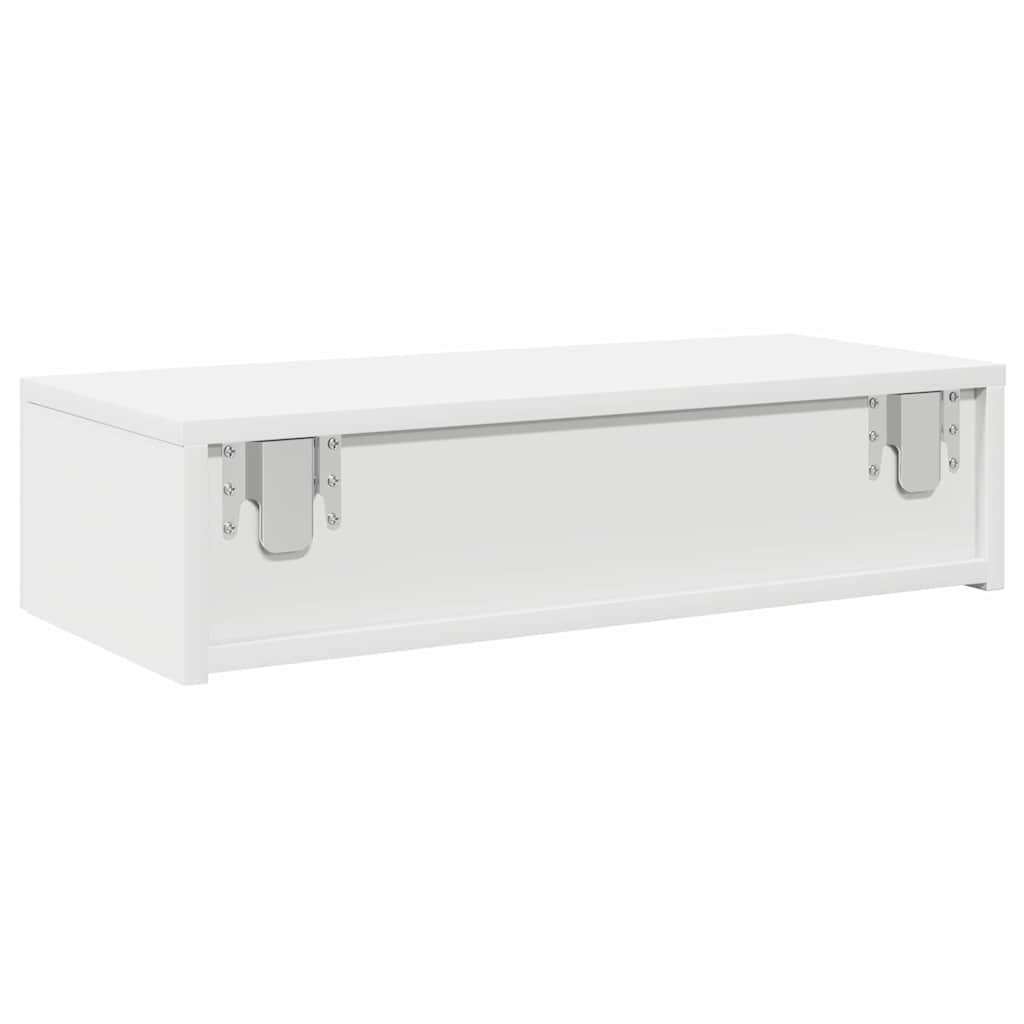 Wandschap met lades 60x26,5x15 cm bewerkt hout wit is nu te koop bij PeponiXL, paradijselijk wonen!